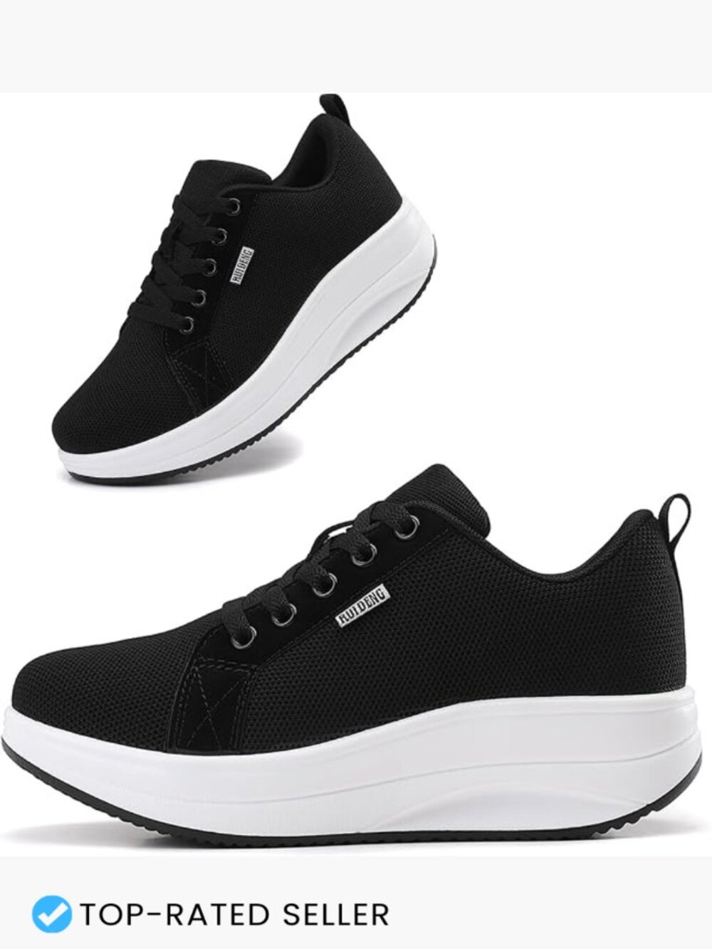 Womens Walking Sneakers Platform Shoes Rocker Bottom Comfortable Lightweight